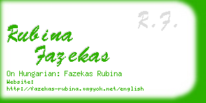 rubina fazekas business card